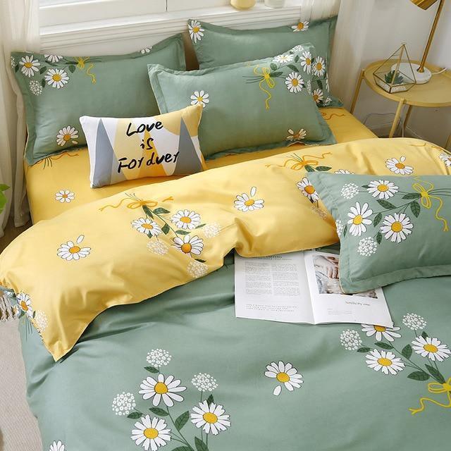 Simple Bedding Set With Pillowcase Duvet Cover Sets Bed Linen Sheet Single Double Queen King Size - Pgmdress