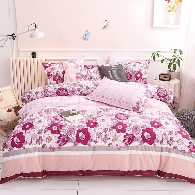 Simple Duvet Cover Sets King Size Bedding Set Unicorn Plaid Quilt Cover Bed Sheet Single Double Queen Nordic Bed Linens - Pgmdress