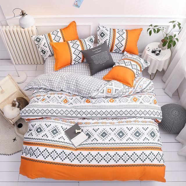Simple Duvet Cover Sets King Size Bedding Set Unicorn Plaid Quilt Cover Bed Sheet Single Double Queen Nordic Bed Linens - Pgmdress