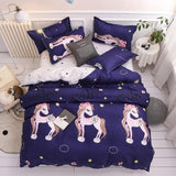 Simple Duvet Cover Sets King Size Bedding Set Unicorn Plaid Quilt Cover Bed Sheet Single Double Queen Nordic Bed Linens - Pgmdress