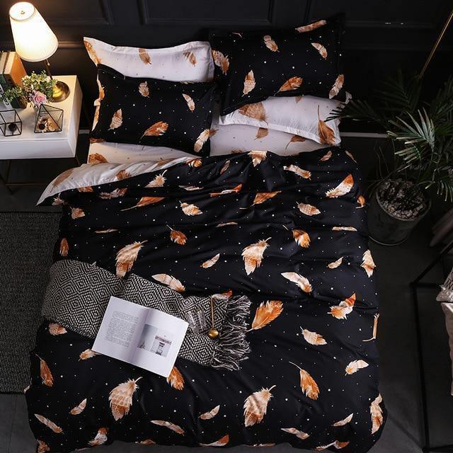 Simple Duvet Cover Sets King Size Bedding Set Unicorn Plaid Quilt Cover Bed Sheet Single Double Queen Nordic Bed Linens - Pgmdress