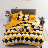 Simple Duvet Cover Sets King Size Bedding Set Unicorn Plaid Quilt Cover Bed Sheet Single Double Queen Nordic Bed Linens - Pgmdress