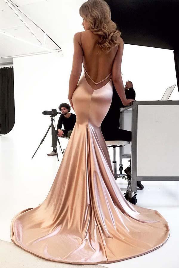 Spaghetti Straps Mermaid Elegant Long Bridesmaid Prom Dresses PG815 - Pgmdress