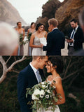 Spaghetti Straps Neckline A-line Rustic Wedding Dresses With Beaded WD549 - Pgmdress