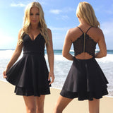 Spaghetti Straps V Neck Short Prom Dress Homecoming Dress PG174 - Pgmdress
