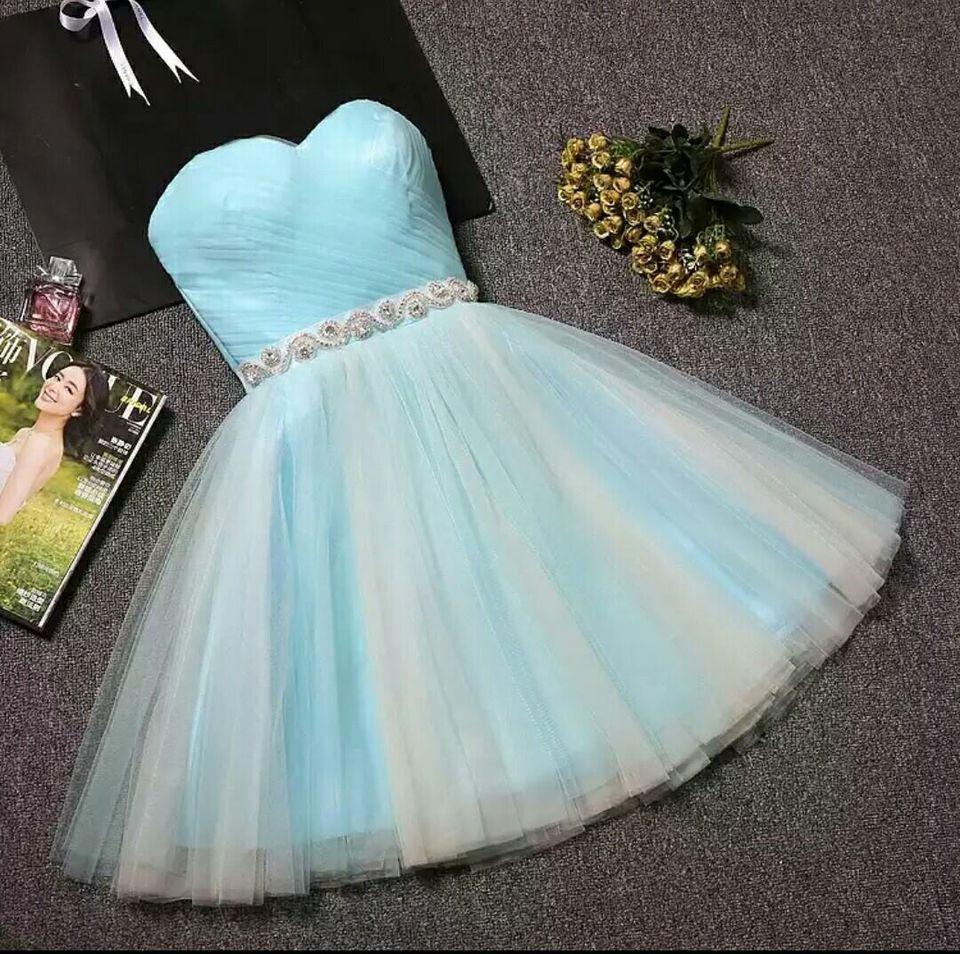 Strapless Sweetheart Neck Homecoming Dress Blush Pink Short Prom Dresses PD304 US10 / Blue Strapless Sweetheart Neck Homecoming Dress Blush Pink Short Prom Dresses PD304 US10 / Blue