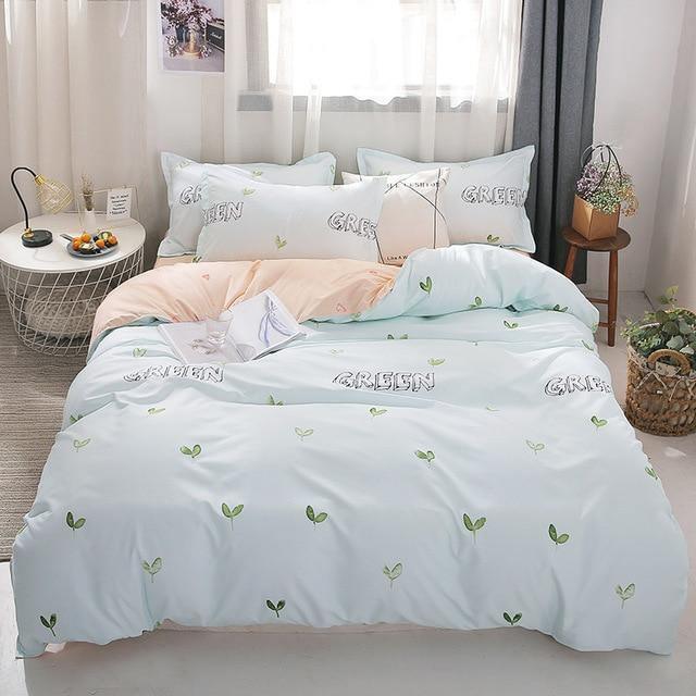 Stripe Leaf Duvet Cover Set Simple Nordic Bedding Set Quilt Cover Bed –  Pgmdress