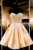 Herzförmiges, kurzes Heimkehr-Partykleid mit Schnürung und Perlen PD283