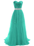 Sweetheart Tulle Long Prom Dress With Beading Sequins PG 210 - Pgmdress