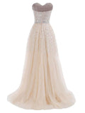 Sweetheart Tulle Long Prom Dress With Beading Sequins PG 210 - Pgmdress