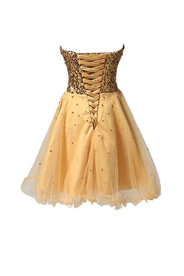Sweetheart Tullle Sequins Homecoming Dress Short Prom Gown PG085 - Pgmdress