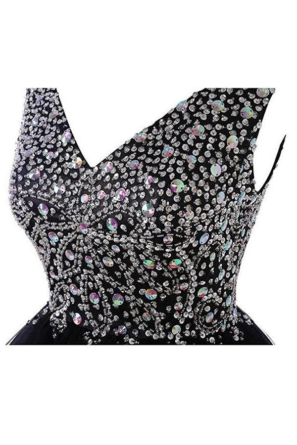 V-Neck Graduation Homecoming Dresses Beaded Tulle PG044 - Pgmdress