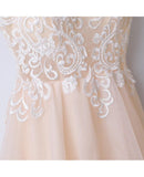 V Neck Lace Tulle Long Prom/Evening Dress With Spaghetti Straps PG597 - Pgmdress