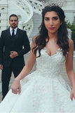 V-neck Neckline Ball Gown Wedding Dresses With Lace Appliques WD187 - Pgmdress