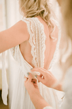 Wedding Dresses Modest Deep V-neck Beach Open Back Bridal Gowns WD539 - Pgmdress