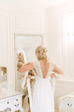 Wedding Dresses Modest Deep V-neck Beach Open Back Bridal Gowns WD539 - Pgmdress