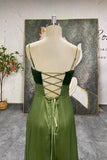 90S Handmade Beaded Vintage Olive Green Prom Dress Party Dress