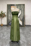 90S Handmade Beaded Vintage Olive Green Prom Dress Party Dress