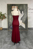 90s Vintage Beaded Prom Dress Sheath Red and Black Party Dress-Pgmdress