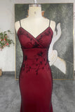 90s Vintage Beaded Prom Dress Sheath Red and Black Party Dress-Pgmdress