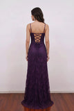 90s Vintage Prom Dress Dark Purple Lace Up Back Maxi Gown-Pgmdress
