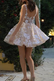 A-Line Corset Bodice Floral Fuchsia Homecoming Dress Party Dress-Pgmdress