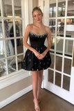 A Line Satin Short Cute Yellow Homecoming Dress Party Dress with Beading-Pgmdress