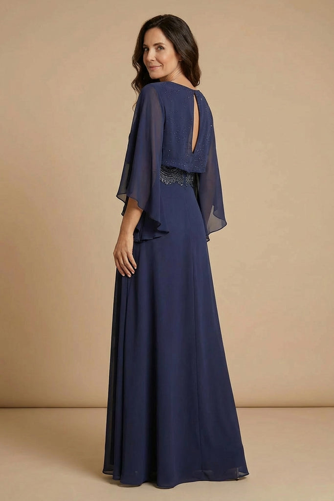A Line Twilight Beaded Mother of Bride Dress with Shawl US4 / Twilight A Line Twilight Beaded Mother of Bride Dress with Shawl US4 / Twilight