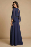A Line Twilight Beaded Mother of Bride Dress with Shawl-Pgmdress