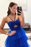 Blue Tulle Layers Long Formal Dress Princess Prom Dresses PSK548-Pgmdress
