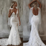 Bohemian Mermaid Mermaid Beach Wedding Dress Bridal Gown WD786-Pgmdress