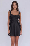 Charming Cowl Neck A-Line Burgundy Homecoming Dress with Ruffles