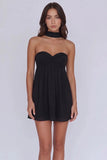 Chiffon Mini Homecoming Dress with Halter Neck and Lace-Up Back-Pgmdress