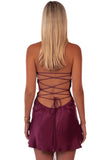 Cute Spaghetti Straps Purple Short Homecoming Dress with Beading-Pgmdress