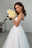 Elegant A-Line Spaghetti Straps Sweetheart Tulle Wedding Dress  WD647-Pgmdress
