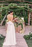 Elegant Open Back V Neck With Bowknot Bridesmaid Dresses  BD112-Pgmdress