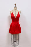 Elegant Red Sleeveless Backless Mini Homecoming Dress Dance Dress-Pgmdress