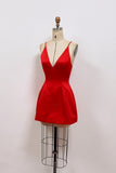 Elegant Red Sleeveless Backless Mini Homecoming Dress Dance Dress-Pgmdress