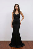 Elegant Ruched Sweetheart Backless Mermaid Black Prom Dress