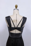 Elegant Ruched Sweetheart Backless Mermaid Black Prom Dress-Pgmdess