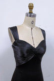 Elegant Ruched Sweetheart Backless Mermaid Black Prom Dress-Pgmdess