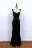 Elegant Ruched Sweetheart Backless Mermaid Black Prom Dress-Pgmdess