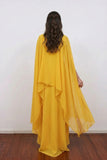 Elegant Yellow Cape Mother of the Bride Dress | Long Evening Gown-Pgmdress
