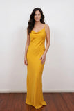 Elegant Yellow Cape Mother of the Bride Dress | Long Evening Gown-Pgmdress