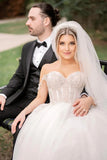 Fairy A Line Sweetheart Tulle Wedding Dresses with Beading WD678-Pgmdress