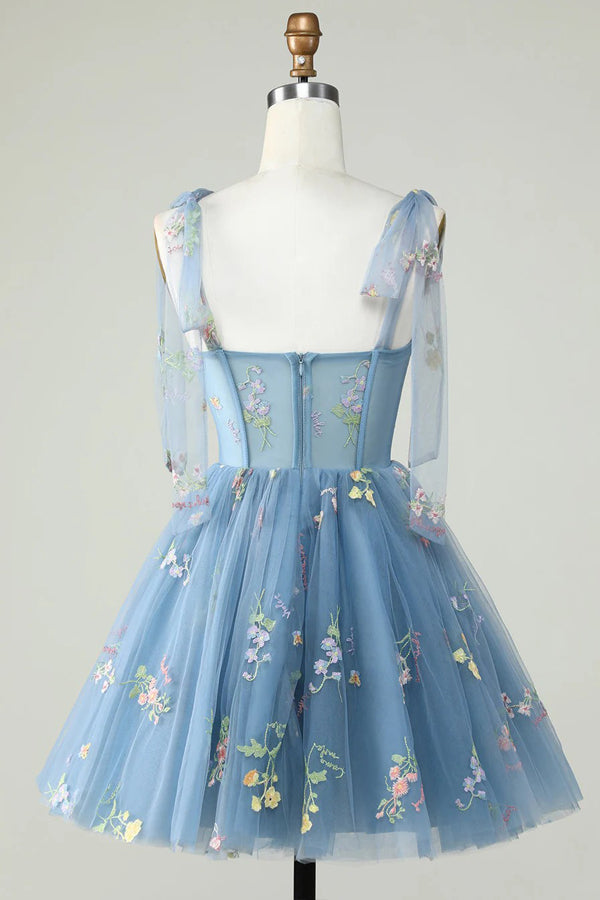 Floral Homecoming Dresses Embroidery A-Line Short Party Dress PD504 Pgmdress Floral Homecoming Dresses Embroidery A-Line Short Party Dress PD504 Pgmdress