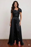 Fuchsia Asymmetrical Bow Overskirt Jumpsuit Mother Of The Bride Dress