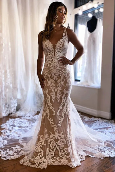 champagne mermaid wedding dresses Gorgeous Dress With Appliques WD732 Custom Size / Custom Color 25 Most Influential '90s White/Black Zipper9 UK | AU Size:12/14 Prom dresses