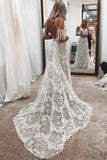 Ivory Bohemian Scoop Neckline Backless Beach Wedding Dress WD676-Pgmdress