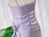 Lavender Vintage Spaghetti Strap Prom Dress Party Dress With Ruffle-Pgmdress